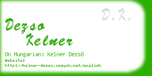 dezso kelner business card